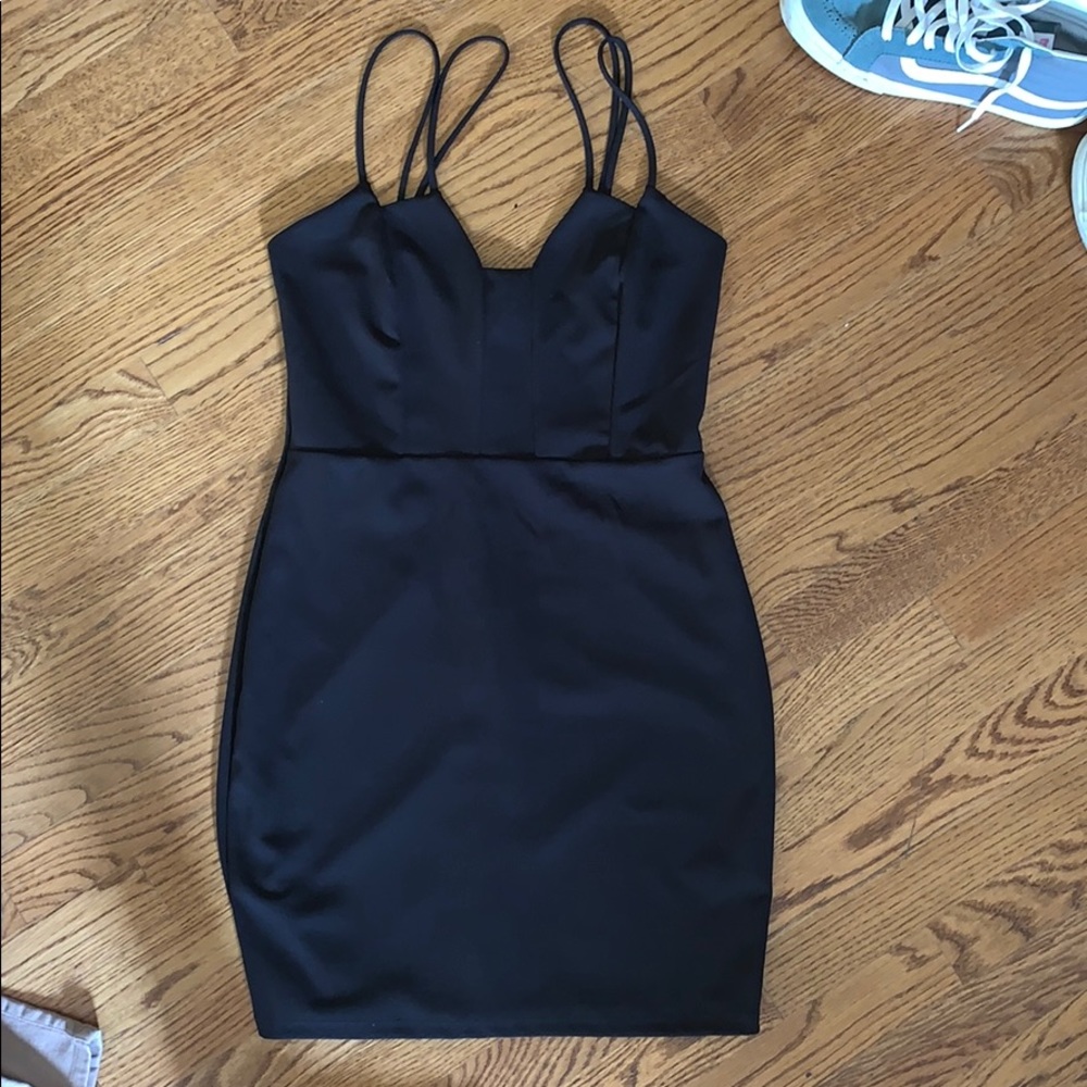 Black strappy mini dress